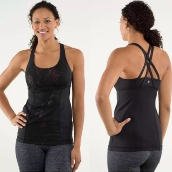 Lululemon‎ Energy Tank Midnight Iris Multi / Black Size 4 - Picture 1 of 12